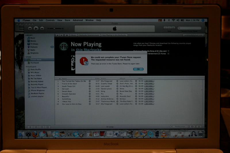 Illustration for article titled First Hands-On with Starbucks iTunes Wireless Music Store (Video)